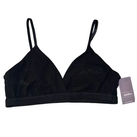 Auden Luxury‎ Collection Black Bralette Set Triangle and Bandeau Styles MED NEW - Picture 6 of 9